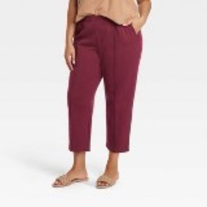 Women's High-Rise Regular Fit Tapered Ankle Knit Pants, A New Day, New, 1X